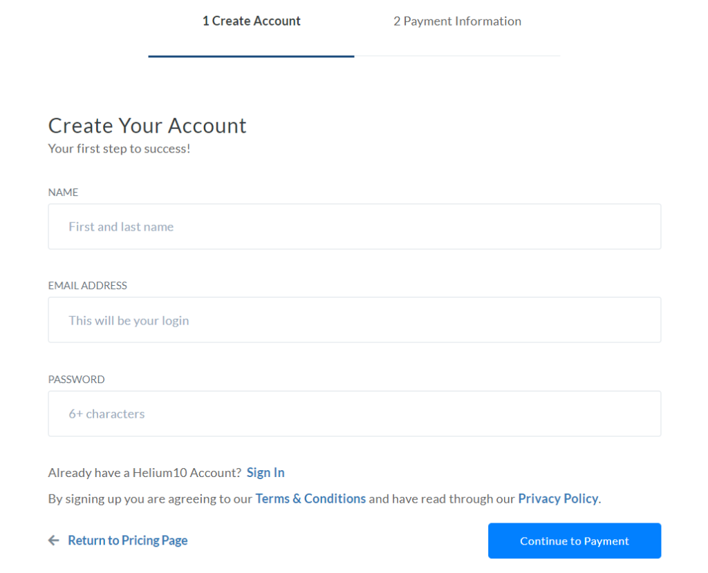 Create An Account On Helium 10 Create An Account On Helium 10