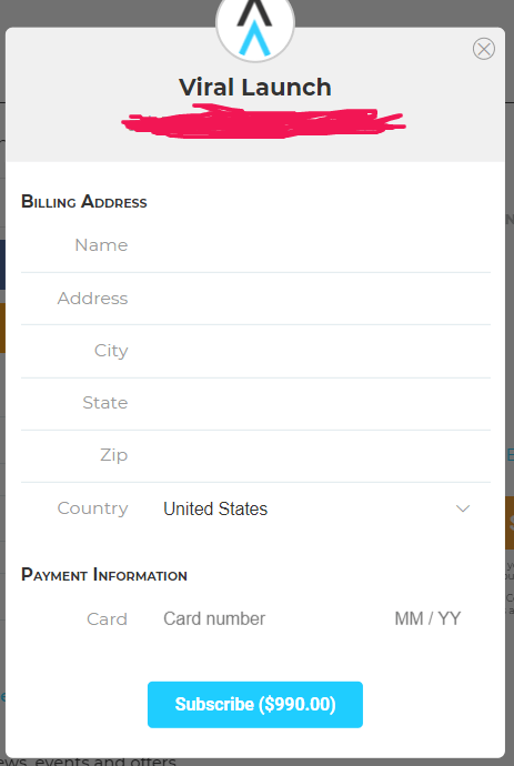 Viral Launch Payment Page Viral Launch Payment Page