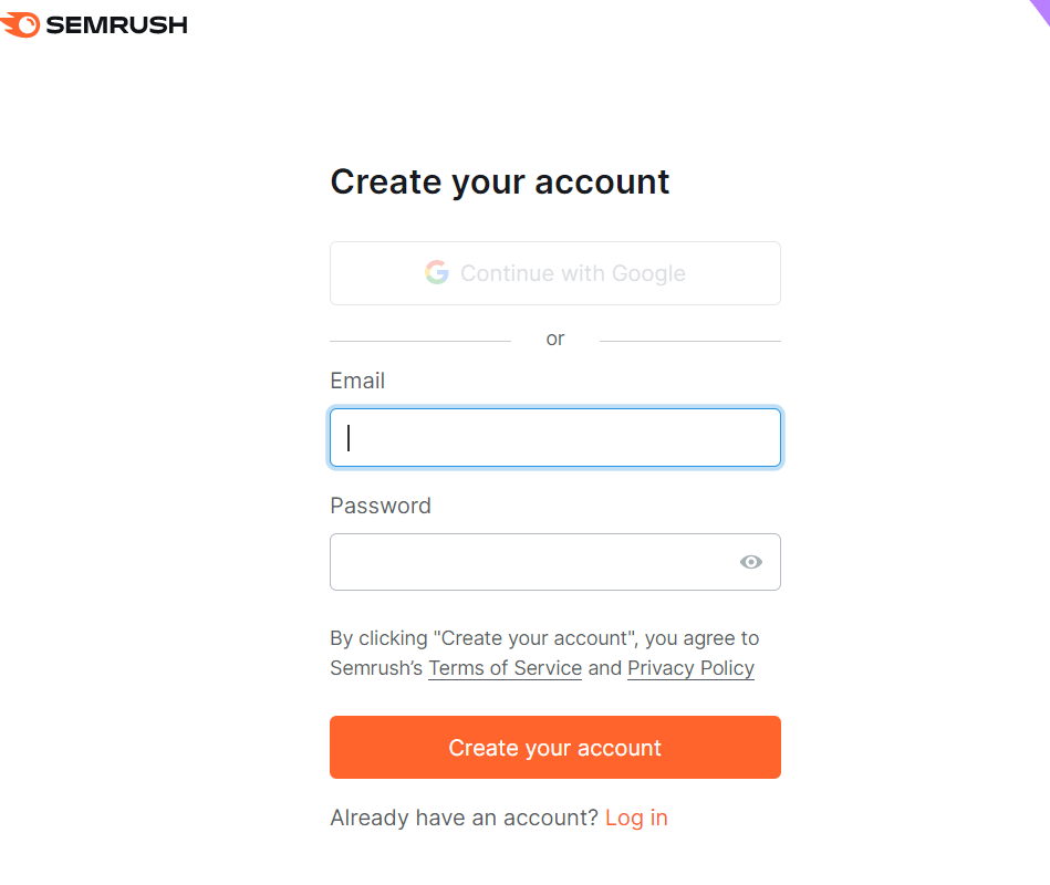 Create Your Account On Semrush Create Your Account On Semrush