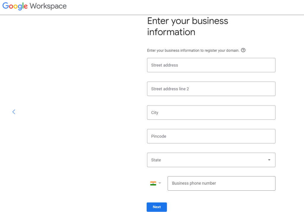 Enter your Business Information Enter your Business Information