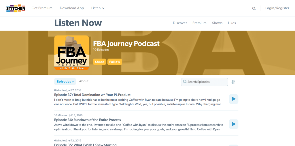 FBA Journey Podcast by R.C. Rice FBA Journey Podcast by R.C. Rice