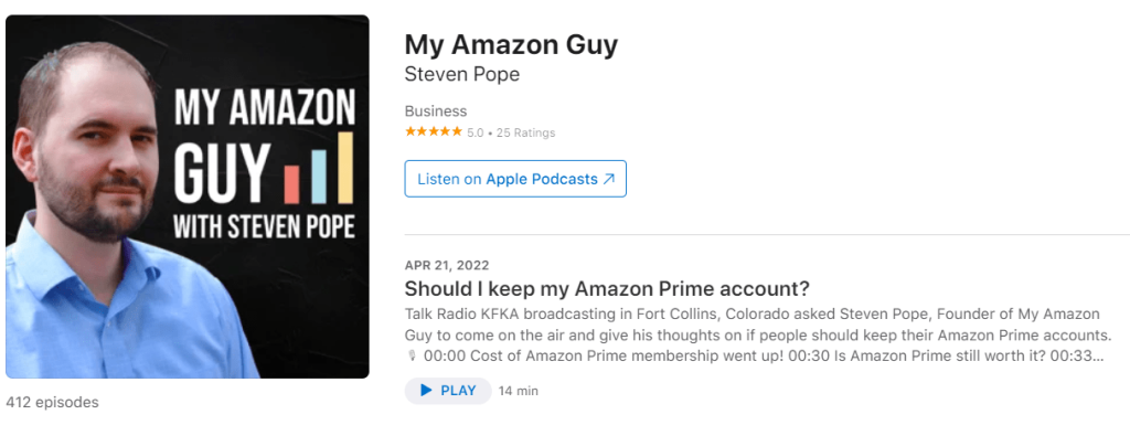 My Amazon Guy Podcast by Steven Pope - Overview