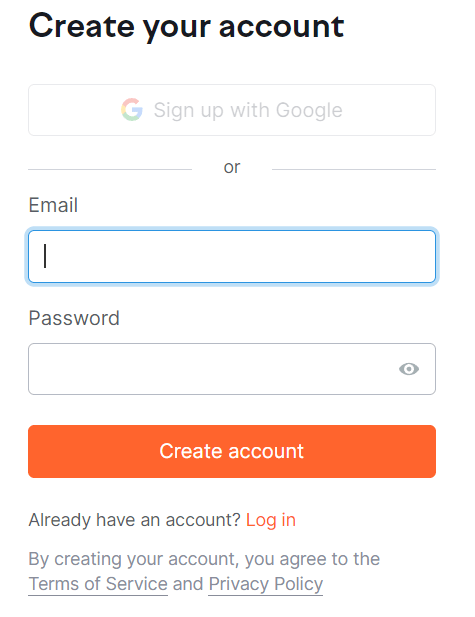 Create Account Create Account