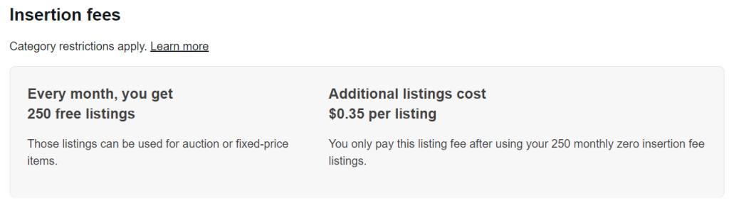 Insertion Fees Insertion Fees - How to Sell on eBay for Free