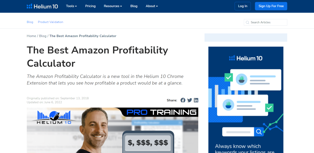 Helium 10 Profitability Evaluator Helium 10 Profitability Evaluator