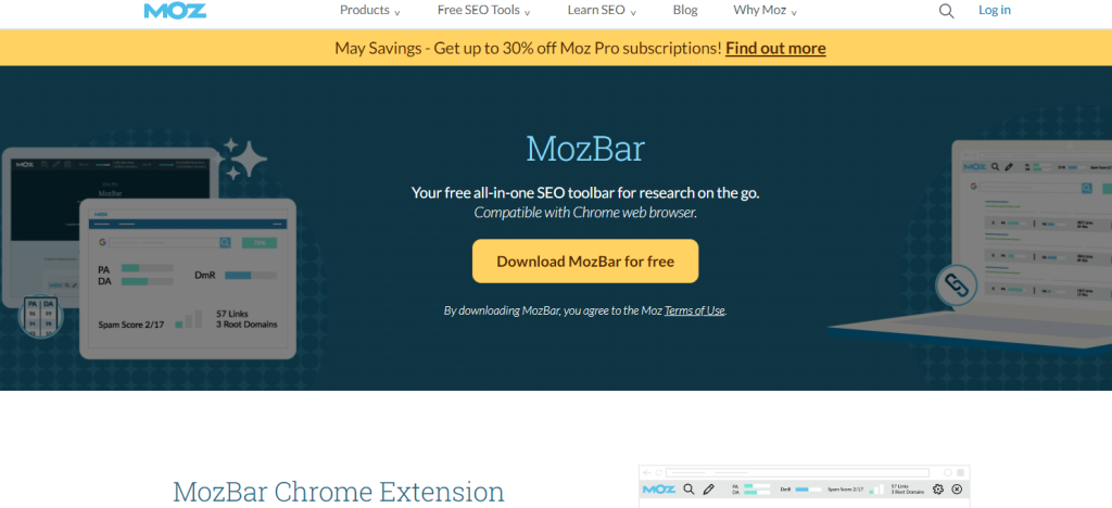 MozBar Chrome extension