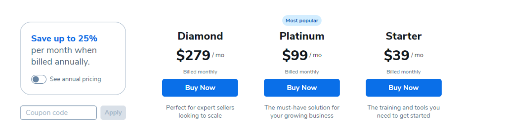 Helium 10 Pricing Plan