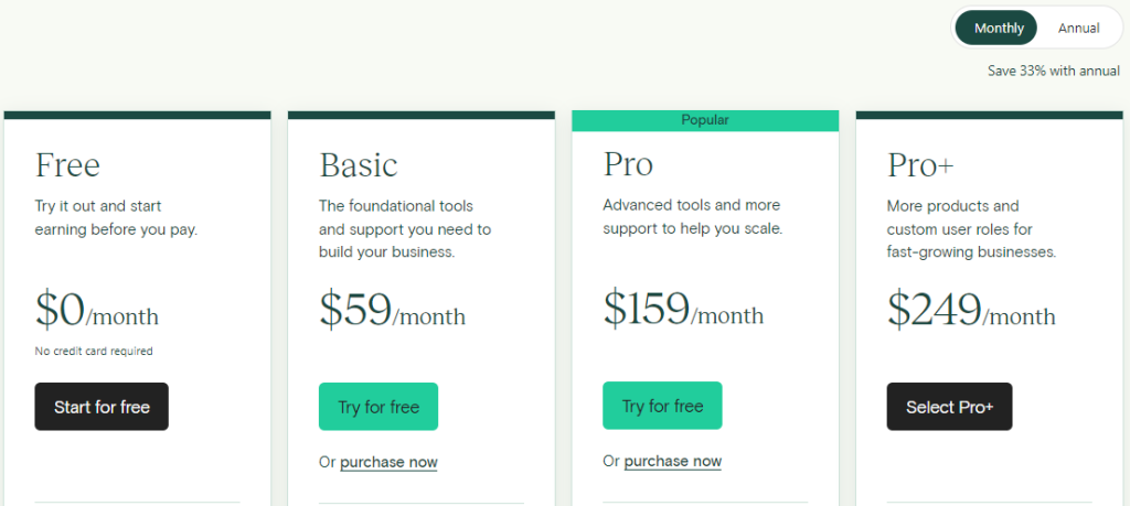 Teachable Pricing plan